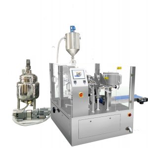 Bao bì niêm phong làm đầy túi được tạo sẵn tự động với chất làm đầy pistion cho chất lỏng & bột nhão