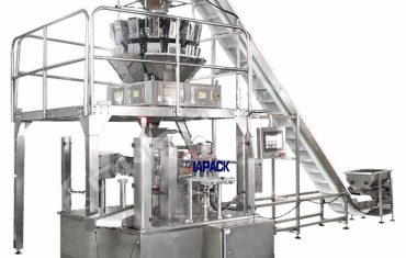 Túi doy quay tự động với máy đóng gói có dây kéo