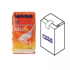 Túi đáy phẳng có dán nhãn phía trên cho ngũ cốc